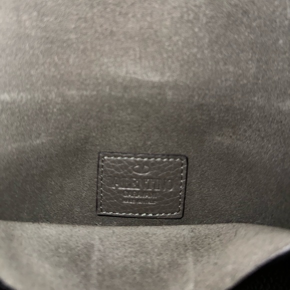 Grey Valentino Rockstud Calfskin Pouch - Picture 6 of 12
